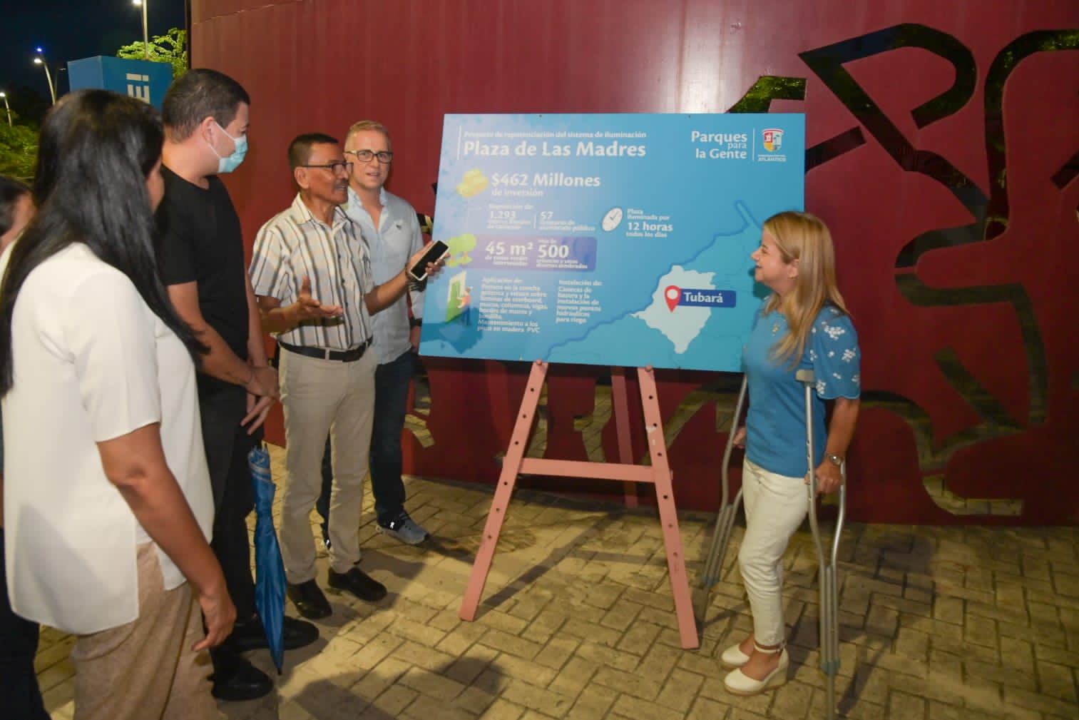 Atlantico nuevo alumbrado publico en la Plaza de las Madres de Tubara