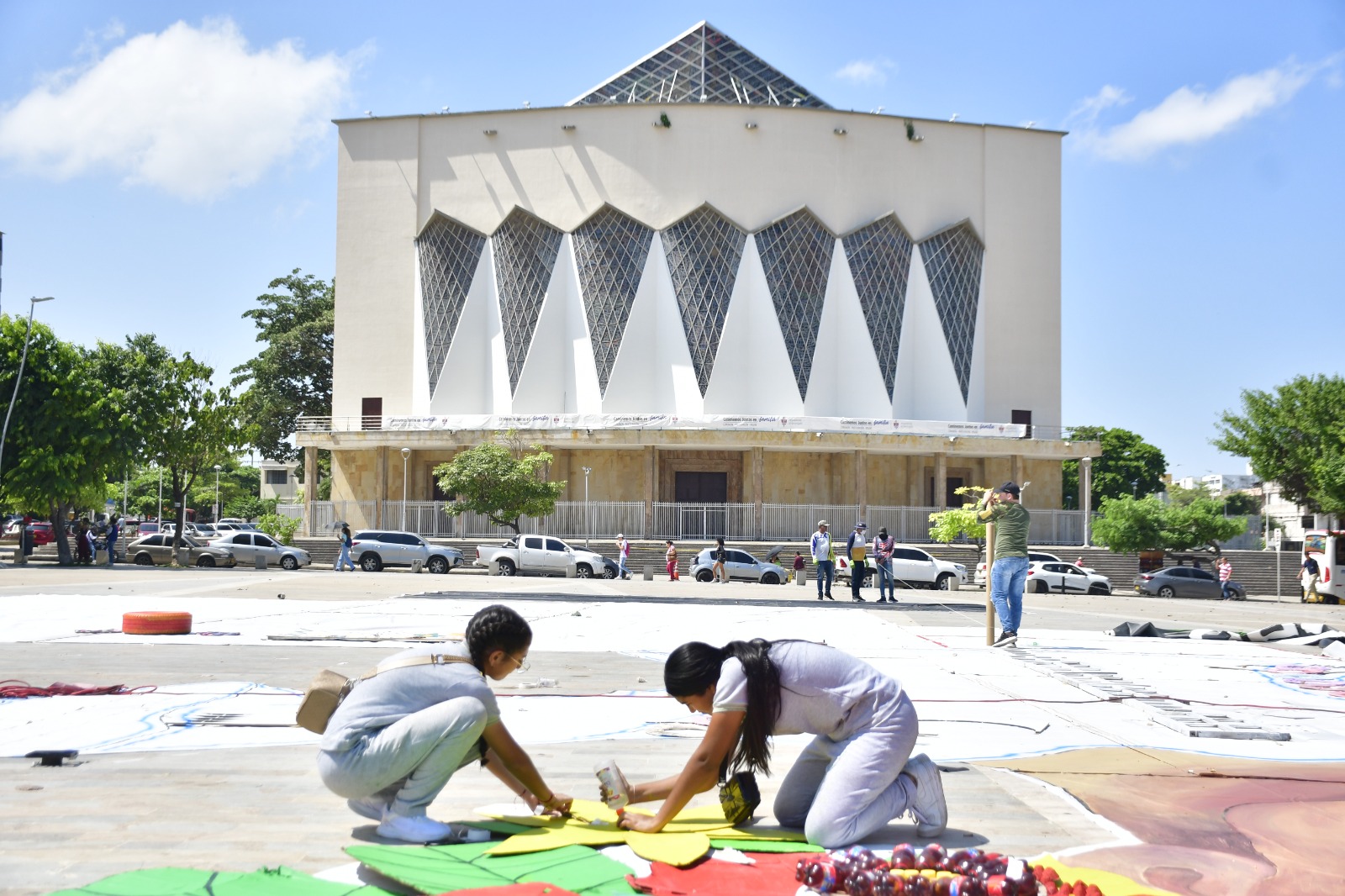 Atlantico obra de arte efimero mas grande de Latinoamerica en la Plaza de la Paz